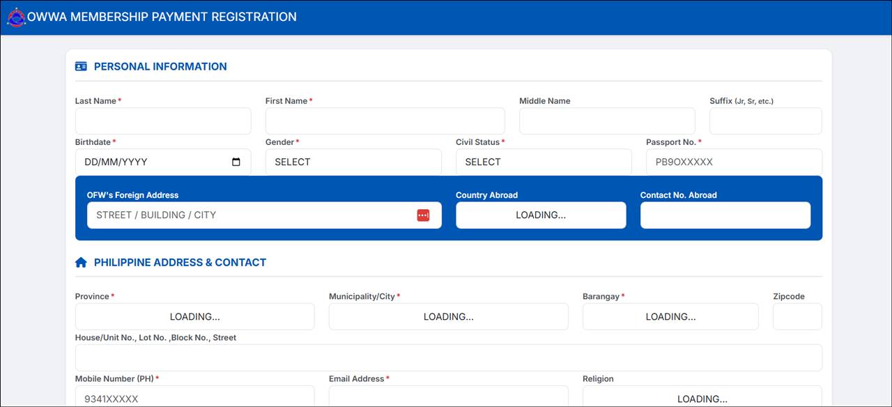 owwa membership application form online