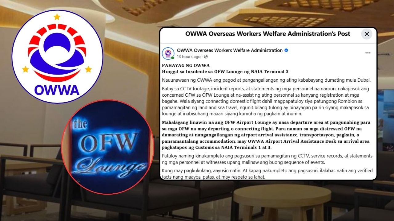 owwa issues statement ofw from romblon naia terminal 3 ofw lounge